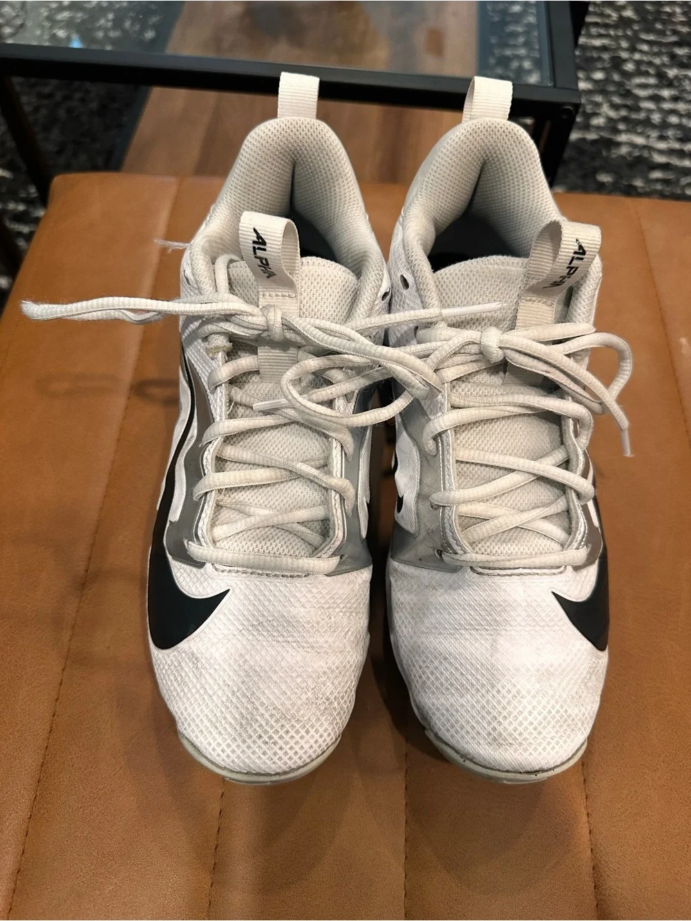 Nike Black and White Alpha Football Cleats